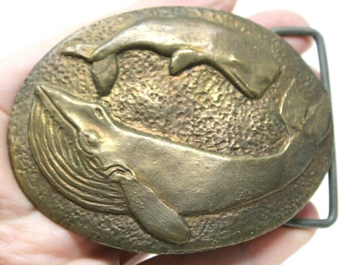 Humpback Blue Gray Whale Dr Charles R. Belinky Artist 1976 Belt Buckle #D-13 - Picture 7 of 8
