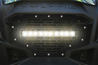 Steel Grille with 10'' LED Light Bar for Polaris RZR 900 2011-2014 Bricks Black