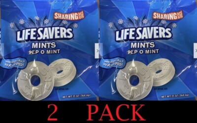 2x LifeSavers PEP O MINT Breath Mints Bulk Hard Candy Candies 13 oz Bag - 2 PACK