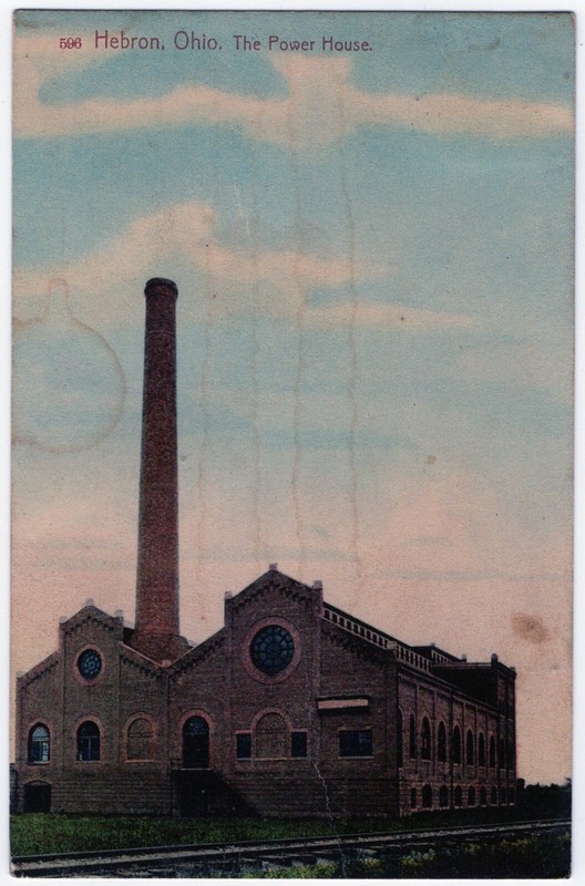 Color Postcard: Hebron, Ohio, The Power House, Licking County, interurban