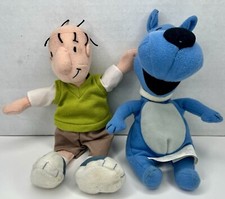 Set Of 2 Vintage 1990  s Walt Disney Doug  Pork Chop Plush Bean Bag Doll 10  Toy