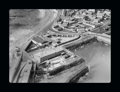 Porthcawl harbour Wales aerial view 1930s OLD PHOTO
