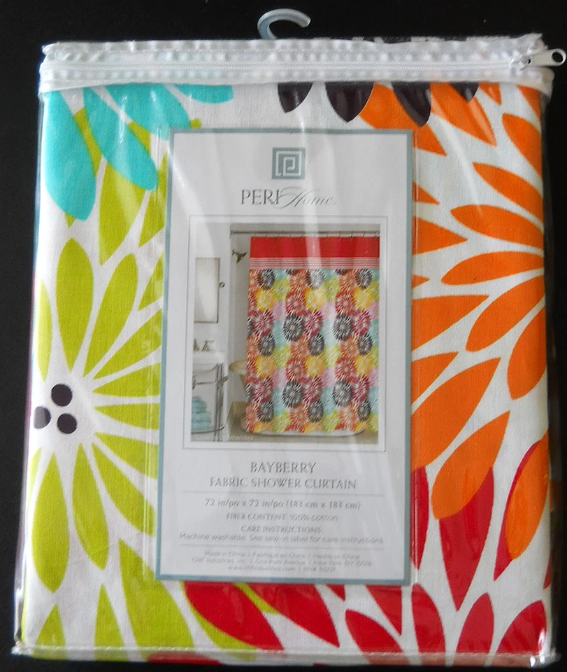 CORTINA DE CHUVEIRO BRILHANTE MULTI FLORES MARGARIDA TECIDO LUXO POR PERI HOME COLLECTION - Imagem 3 de 4