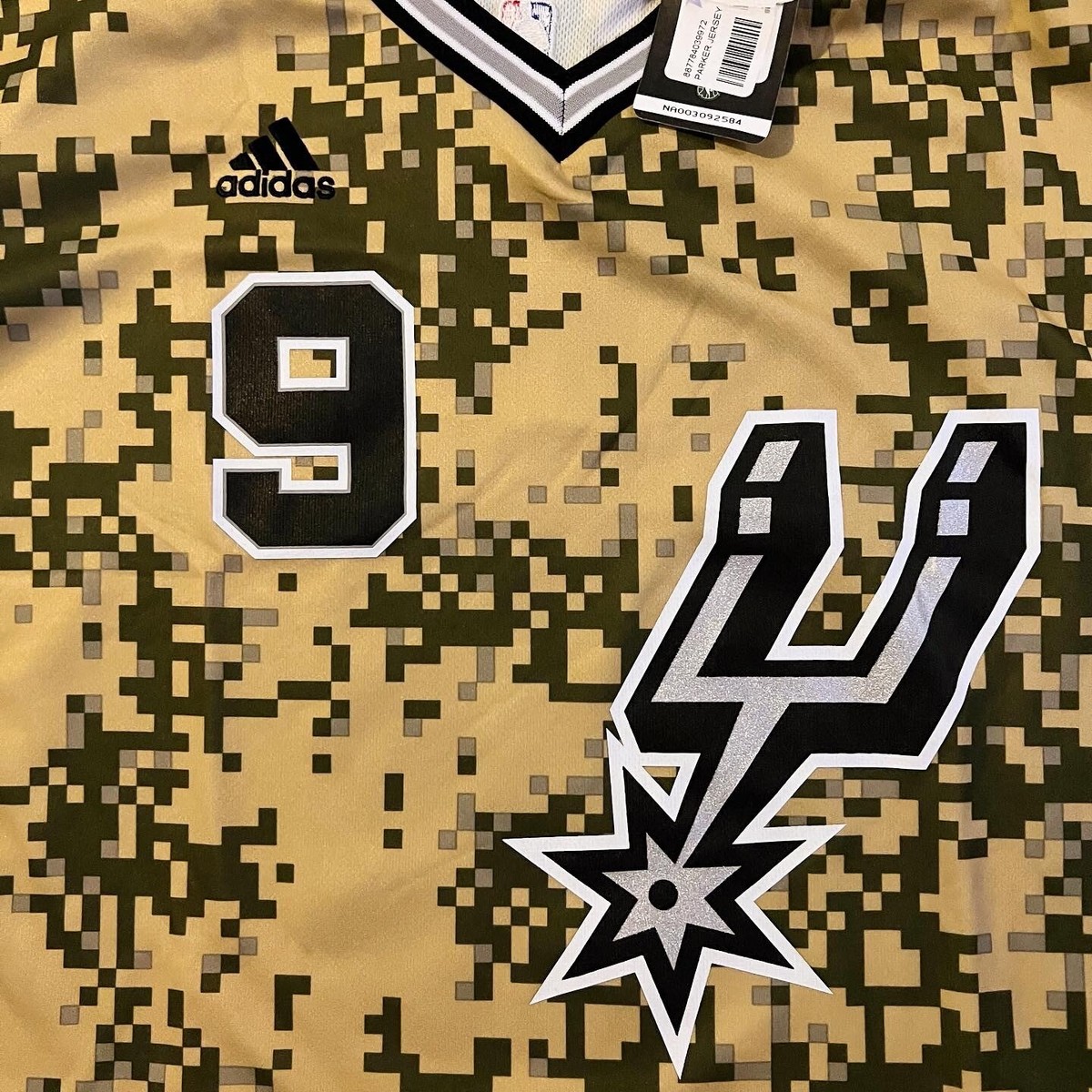 NWT Tony Parker Adidas NBA Jersey Camo Army Rare Men's Size