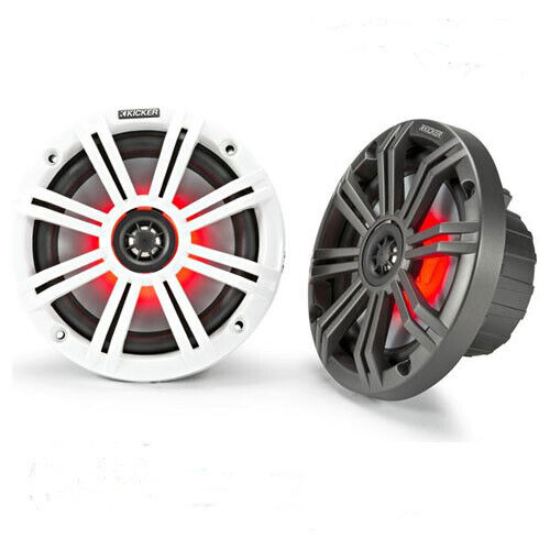 Kicker 45KM654L KM Marine 6.5" 4Ω LED 2-way Coaxial Speakers with LED lighting - - Picture 1 of 3