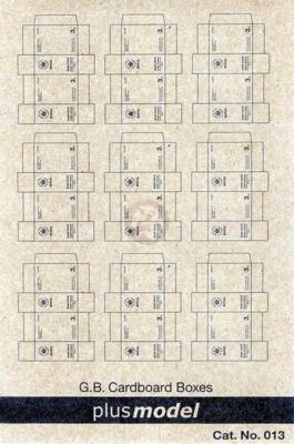 Plus Model 1/35 Great Britain G.B. Corrugated Cardboard Boxes WWII (9 boxes) 013