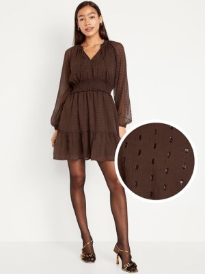 OLD NAVY by Gap ~ NWT! XS L XXL ~ Chocolate Waist Defined Shine Mini Dress b24
