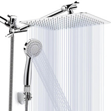 High Pressure 10'' Rainfall Shower Head  Handheld Combo with Extension Arm