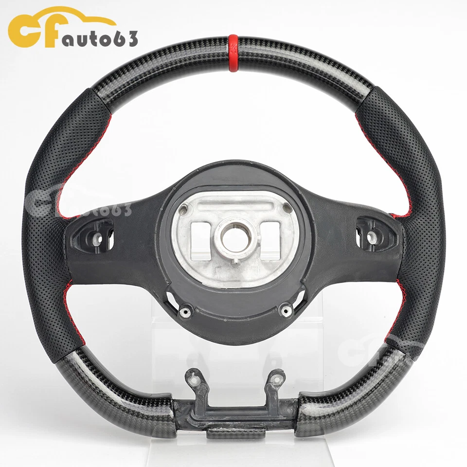 真品碳纤维方向盘适合梅赛德斯-奔驰 C63 AMG GLC GLE GLS GLA 2018+ — 第 3/4 张图片