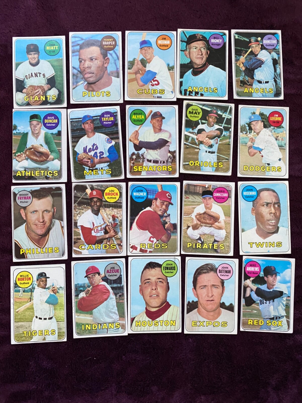 Lot H 20 Cards 1969 Topps Baseball Cards eBay