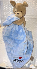 Carters Child of Mine blue BEAR Lovey w/ rattle I Love Mommy security Blanket