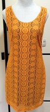 NWT Laundry by Design Orange Lace Black liner Dress Halloween Stretchy 4 to 6