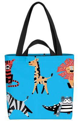 Zootiere blau Tasche Zoo Tiere Kinder Löwe Tiger Krokodil Zebra Giraffe Afrika