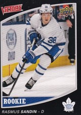 2020 UD NATIONAL HOCKEY CARD DAY VICTORY BLACK - RASMUS SANDIN RC #V-19 LEAFS