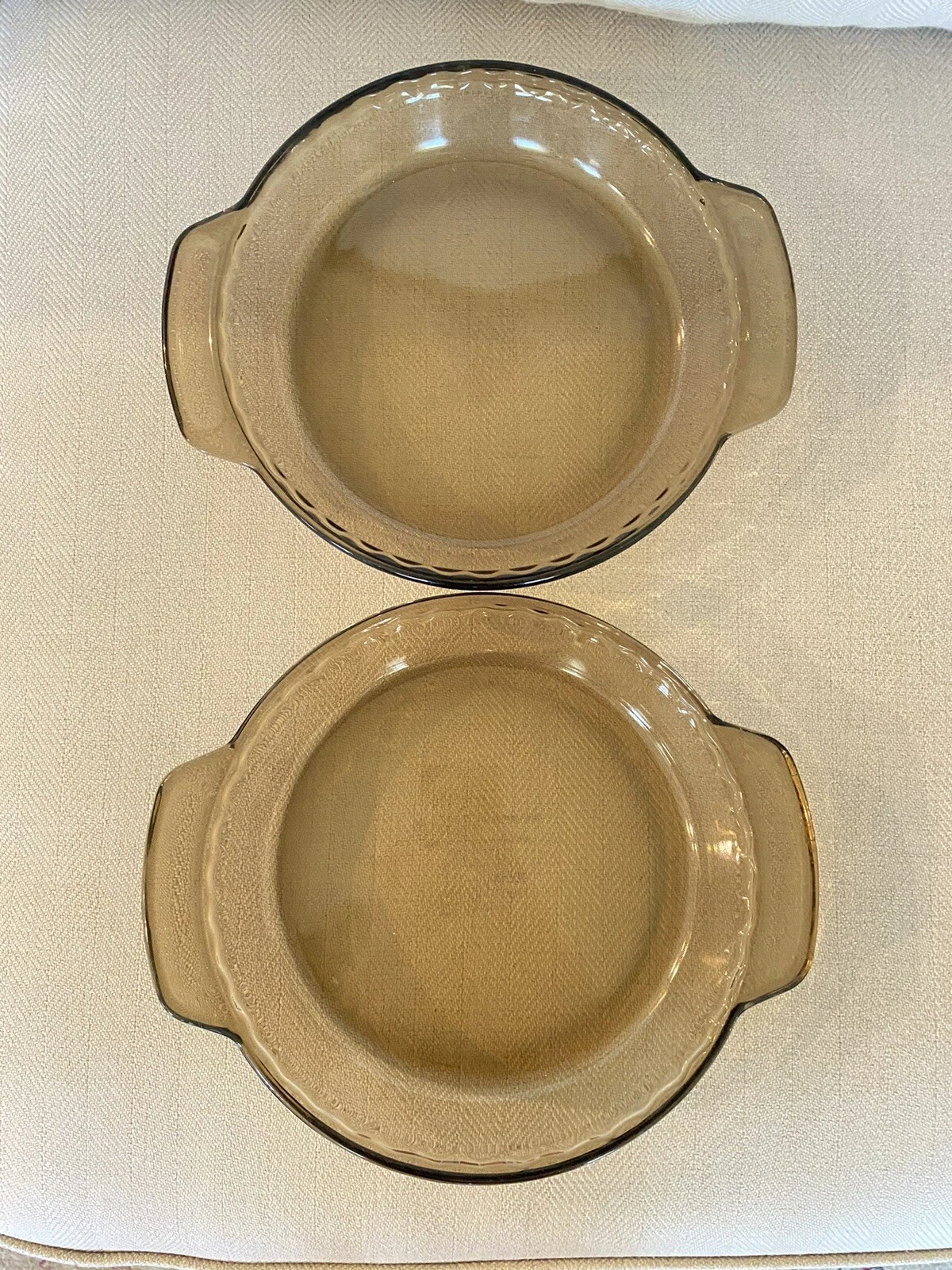 Anchor Hocking Ovenware Pie Plates #91075 - Set Of 2 - VINTAGE