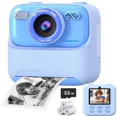 KIDS INSTANT DIGITAL CAMERA for Boys and Girls, 1080P HD Dual-Lens Selfie Digit
