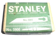 NOS Box of 50 Stanley 1-11-221 Slim Knife Blade No. 5901 Made in England