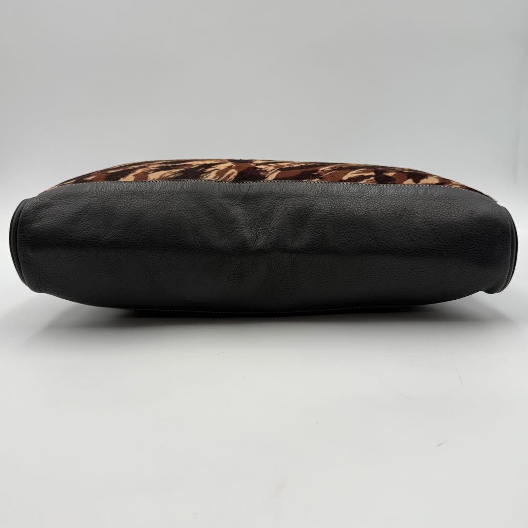 GUCCI Vintage GG Interlocking Leather Tote Bag Leopard Brown Excellent thumbnail 6