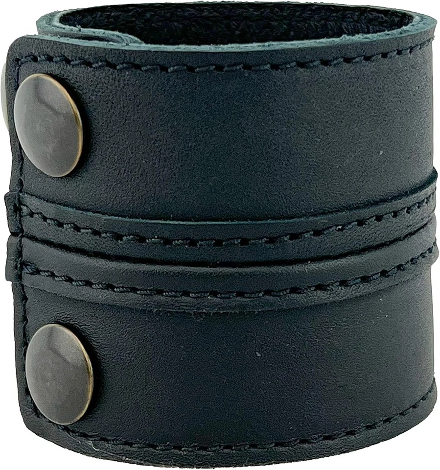 Elegante brazalete de cuero - pulsera unisex de grano completo Foto 3 de 4