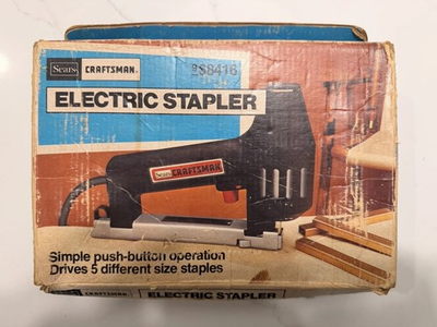 #ad Vintage Sears Craftsman Electric Stapler model #98416 . Tested Working $22.00