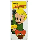 VINTAGE DRINK SQUIRT PORCELAIN SIGN GENERAL STORE GAS STATION MOTOR OIL SODA POP