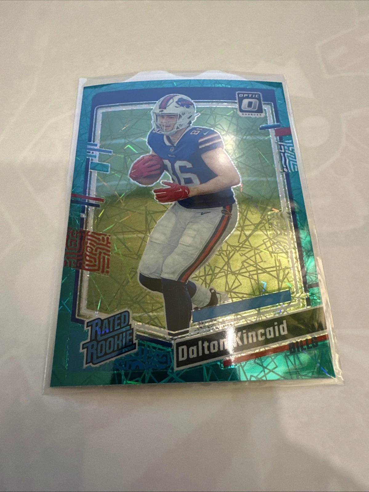 Dalton Kincaid 2023 Panini Donruss Optic Teal Velocity Rated Rookie #211