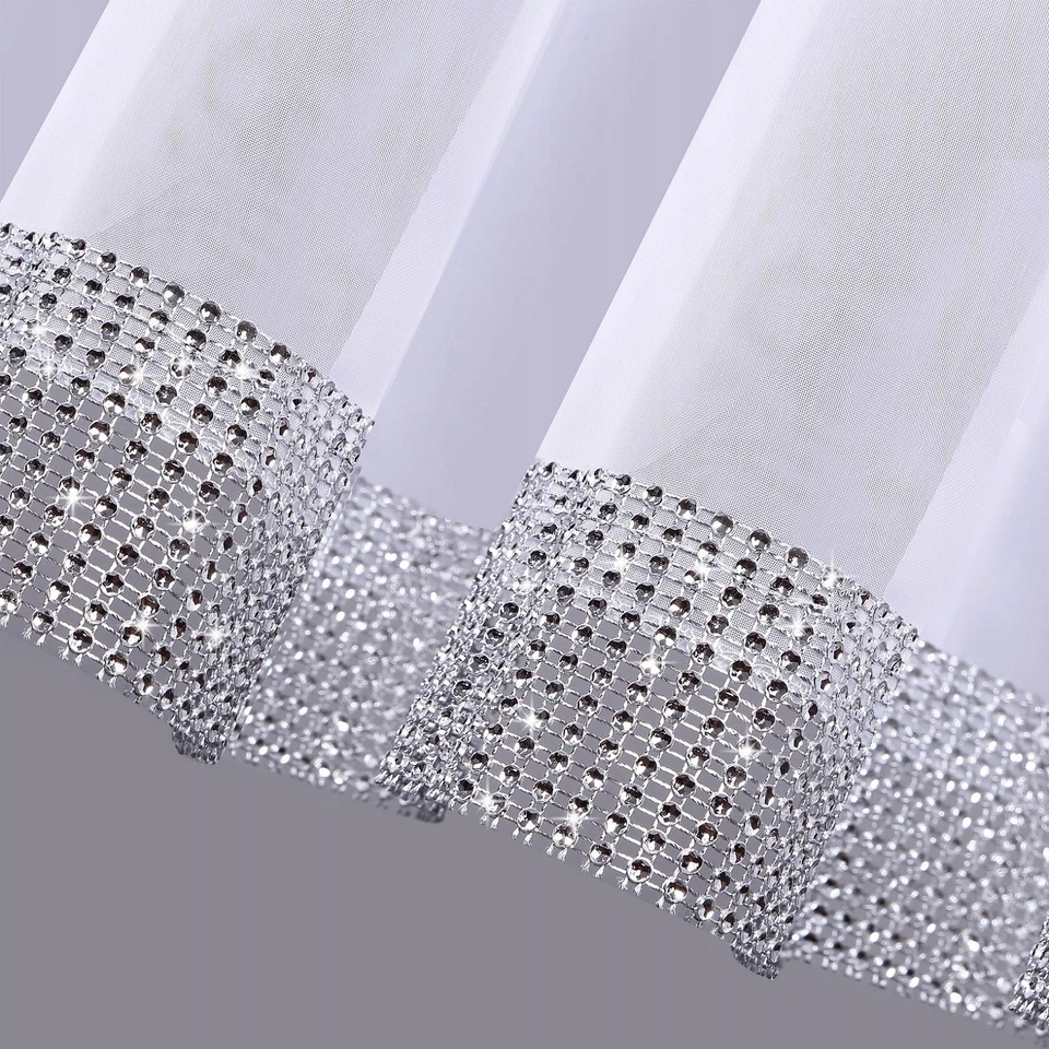 Gardine Klassischer Vorhang Aus Voile Mit Zirkon Kurz 300x150 - Bild 4 von 4