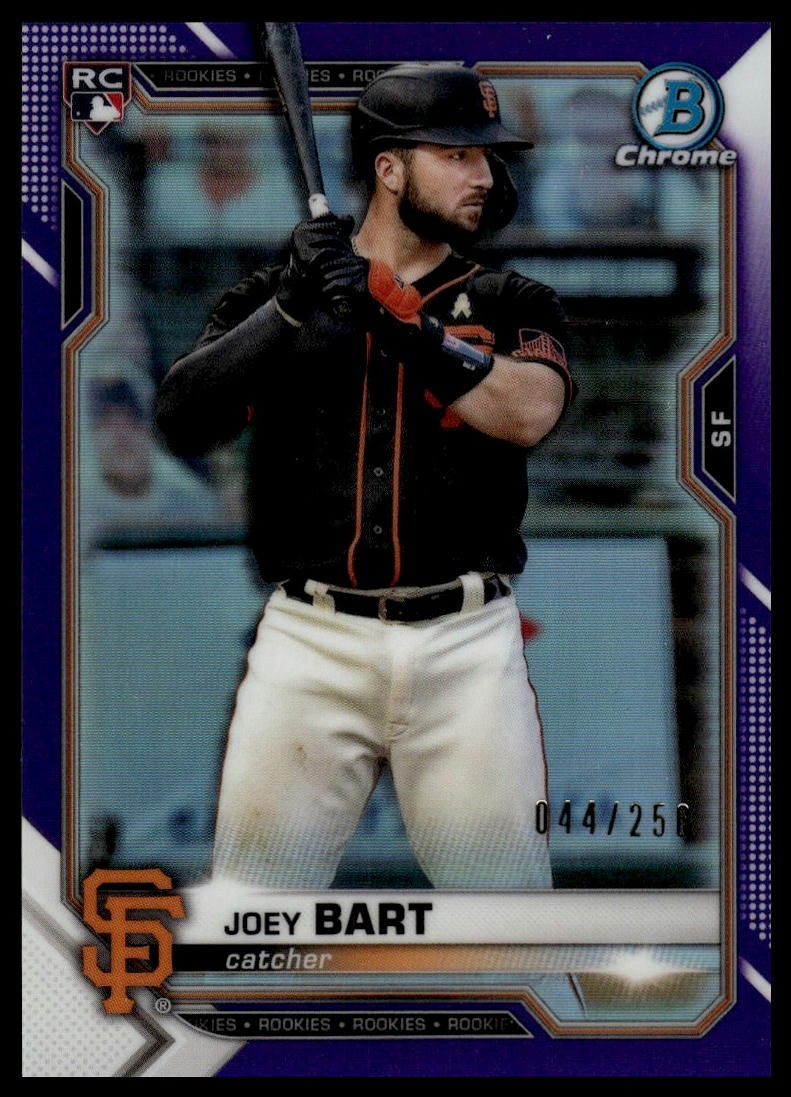 2021 Bowman Chrome #23 Joey Bart Purple Refractor #/250