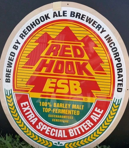 Vintage Metal Sign Red Hook ESB Extra Special Bitter Ale Embossed Beer Garage