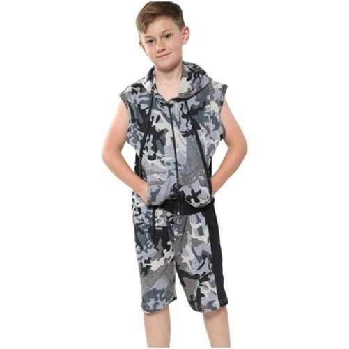 Kids Hooded Zip Top & Shorts Camo Charcoal Set Summer Wear Girls Boys Age 5-13
Opens in a new window