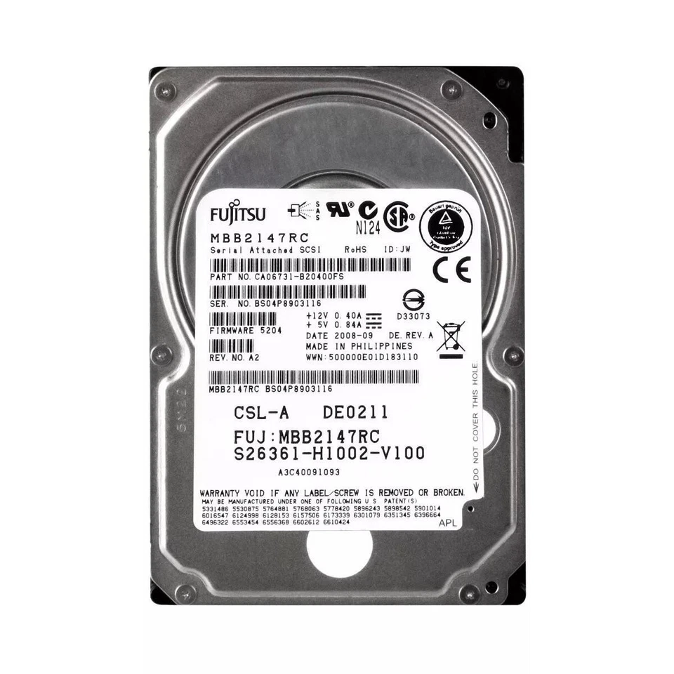 Fujitsu Mbb2147rc 146gb 10k Rpm SAS 2,5" Sff Hard Disk NAS Server - Image 3 of 4
