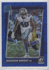 2021 Panini Donruss Optic Rated Rookie Blue Scope Prizm Nahshon Wright #285 0ym4