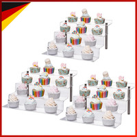 Acryl Display StäNder 4-Stufen Transparent Regal FüR Figuren Cupcakes Deko
