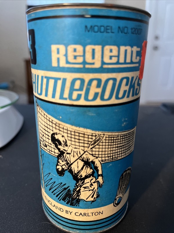 Vintage Regent Badminton Shuttlecocks Tin Can Model No. 12007 Set of 3
