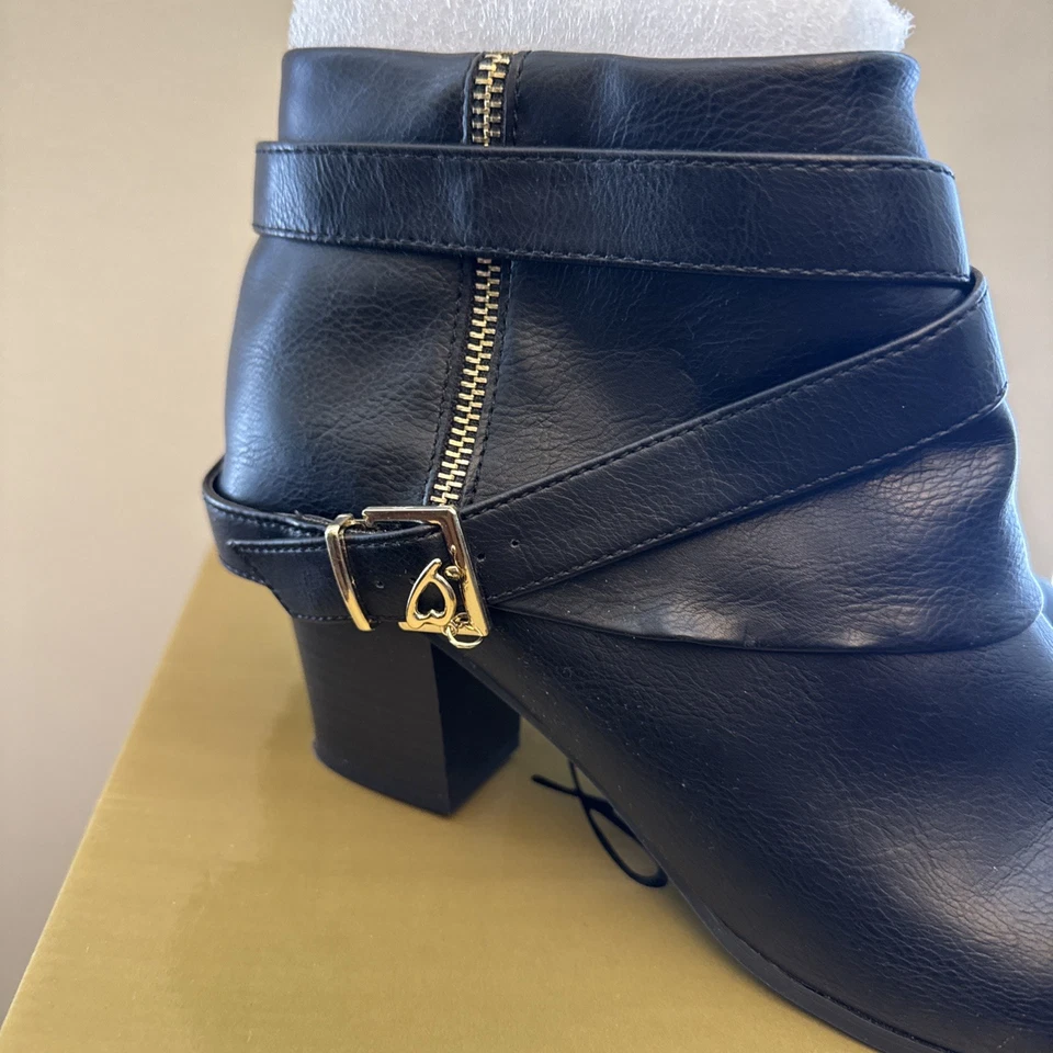 Botín Thalia & Sodi Tully Negro Cuero Cremallera Nuevo Talla 12M Foto 2 de 4