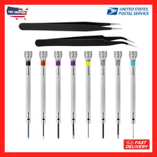 8-Piece Micro Precision Watch Screwdriver Set 0.6-1.6 Mm with 2 Tweezers