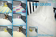 Crib Covers Baby Afghan Knit Crochet Pattern 1978 Vintage Leisure Arts 8 Designs