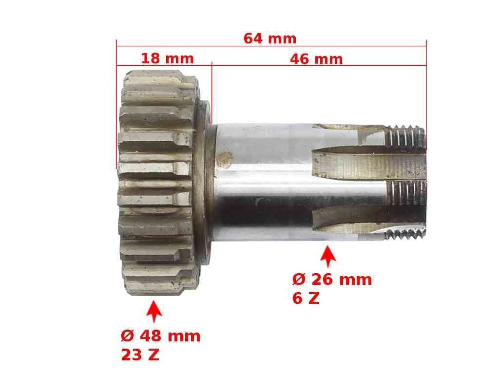 Arbre de sortie pour JAWA 175 W en acier forgé de 15mm