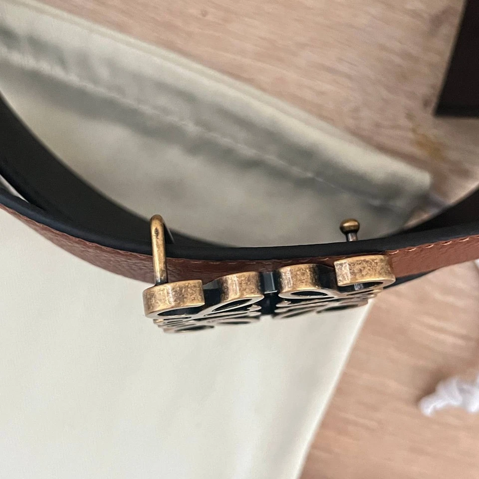 Auténtico cinturón reversible de cuero para mujer Anagrama LOEWEB negro y marrón talla 90/36 Foto 4 de 4