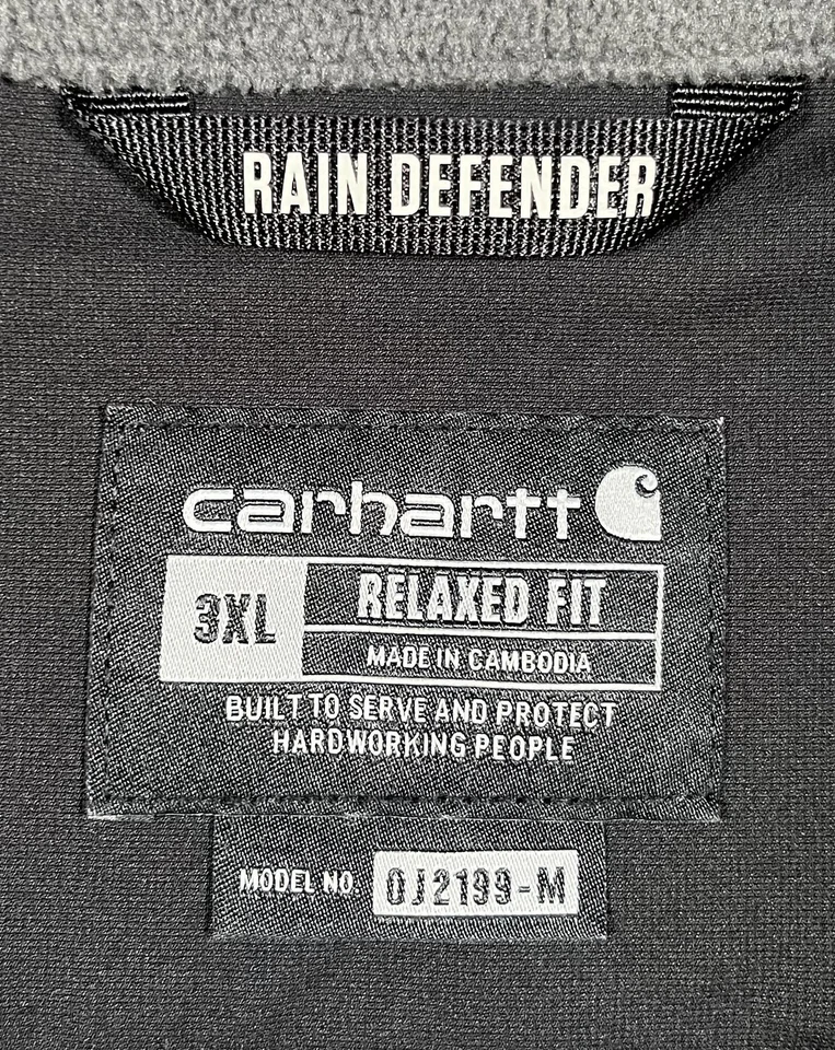 Carhartt Crowley Soft Shell Jacket Mens 3XL Gray Rain Defender Fleece 102199 - Image 3 of 4