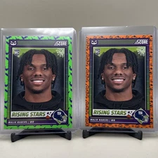 💥 2024 Panini Score-A-Treat Rising Stars Orange & Green Malik Nabers #37 RC NY