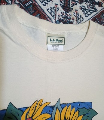 Vintage 90s L.L. Bean Sunflower T-Shirt Size Women's Medium Artist