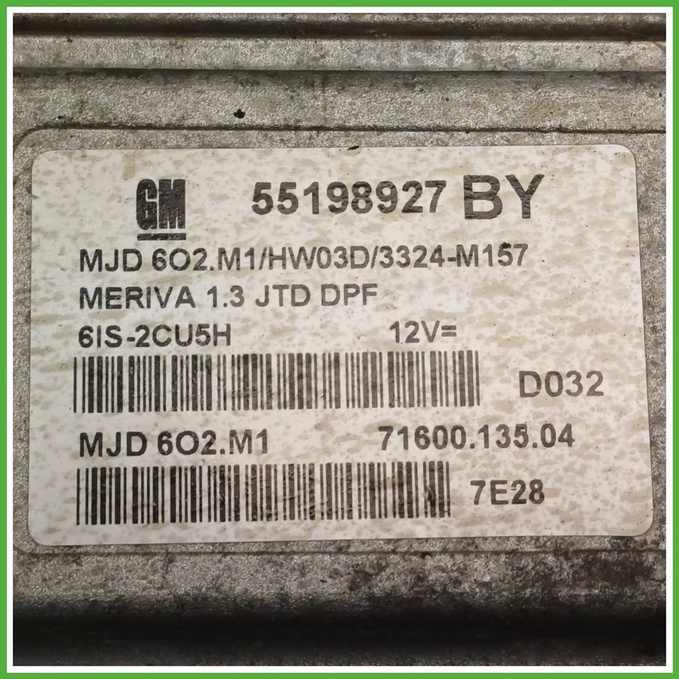 Centralina MAGNETI MARELLI MJD6O2.M1 OPEL MERIVA X03 1.3 55kw 55566399 - Immagine 2 di 4