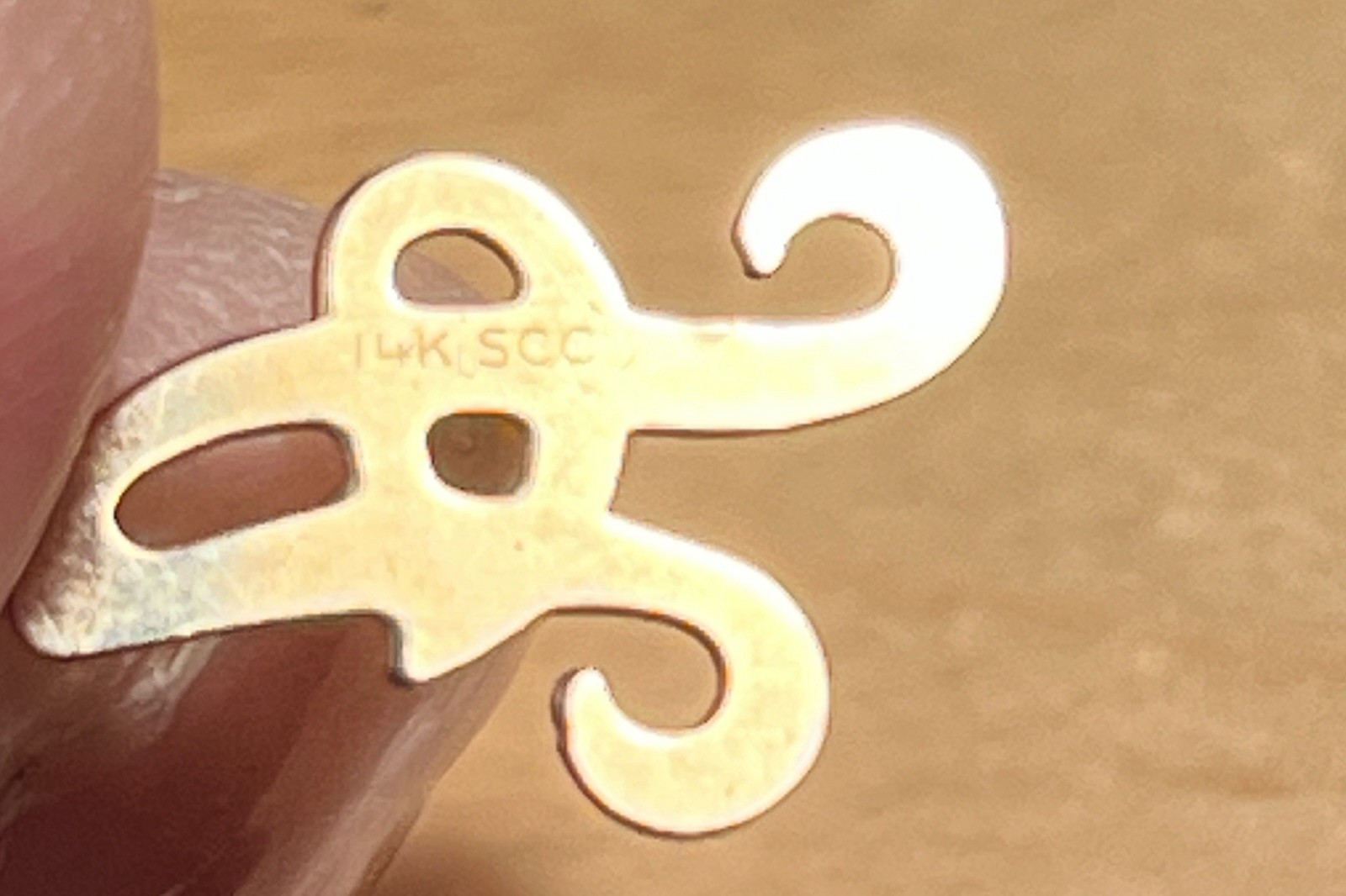 SCC 14K Yellow Gold Script Initial A Cursive Char… - image 3
