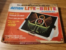 Vintage ACTION Lite-Brite Accessory Kit 1968 Hasbro Complete Used