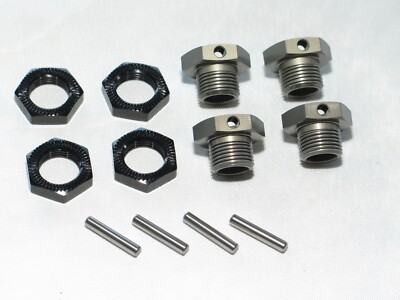 #ad HB204855 HB RACING E8 WORLD SPEC BUGGY 17MM WHEEL HEXES WITH LOCKING NUTS $7.99