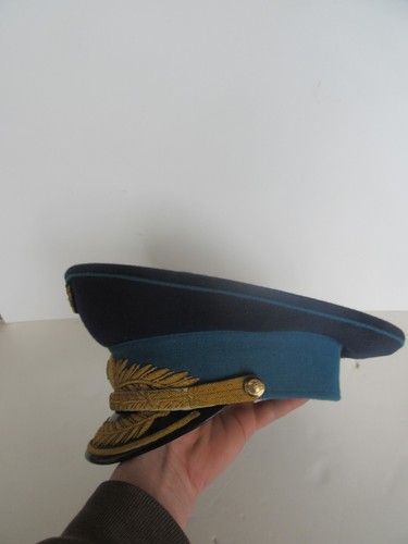 Vtg 1950's Cold War USSR Soviet Union Air Force General Parade Visor Hat - Picture 7 of 24