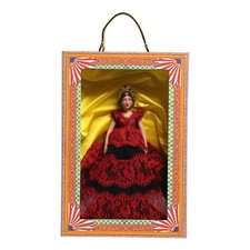 DOLCE & GABBANA Dolls Red Dress Ceramic Porcelain Fashion Box Leather Sicily Bag