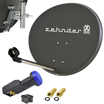 Zehnder Digitale Sat Anlage 60 cm Spiegel Schüssel + Twin LNB 0,1 dB 4k UHD HD d