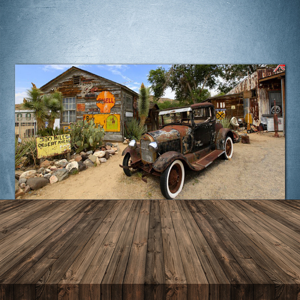 Crédence de cuisine en verre 140x70 panneau de fond de hotte décoratif motif voiture